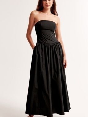 strapless maxi dress navy Navy Strapless Smocked Maxi Dress